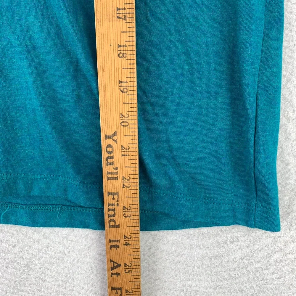 Champion T-Shirt Men Medium Teal Blue Basic V-Neck Short Sleeve Tee Logo - Picture 7 of 8